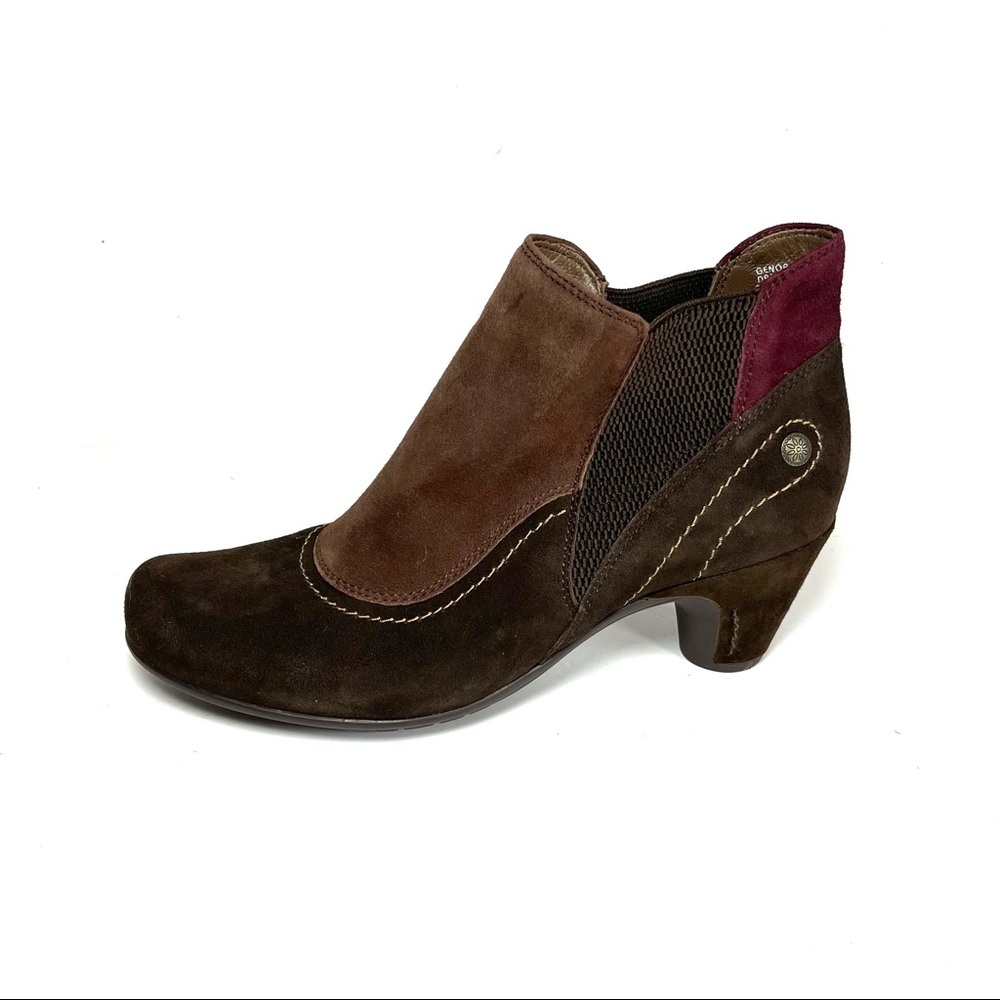 Earthies Genoa Women’s Ankle Boots Booties Brown/Purple‎ Suede Size 8 B